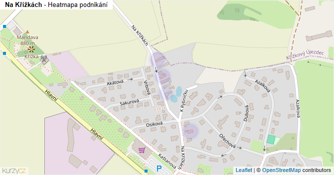 Na Křížkách - mapa podnikání