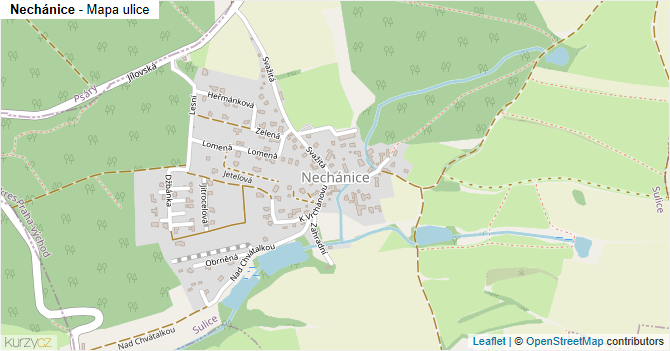 Nechánice - mapa ulice