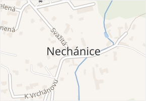 Nechánice v obci Sulice - mapa části obce