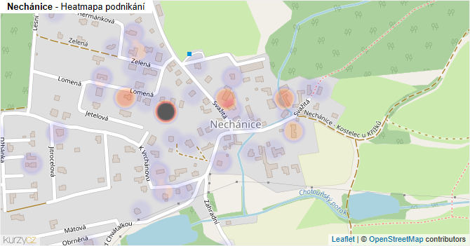 Nechánice - mapa podnikání