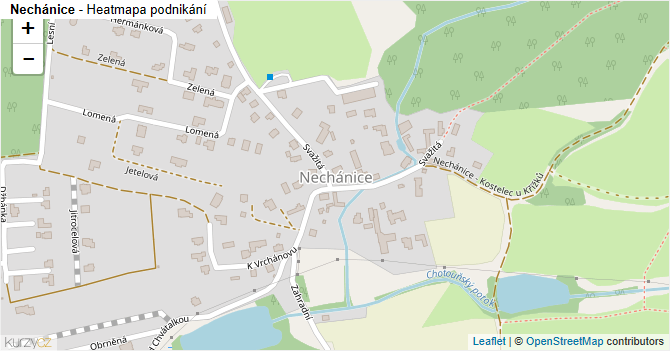 Nechánice - mapa podnikání