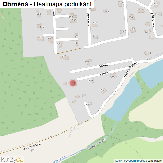 Mapa Obrněná - Firmy v ulici.