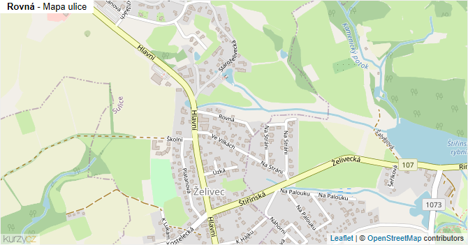 Rovná - mapa ulice