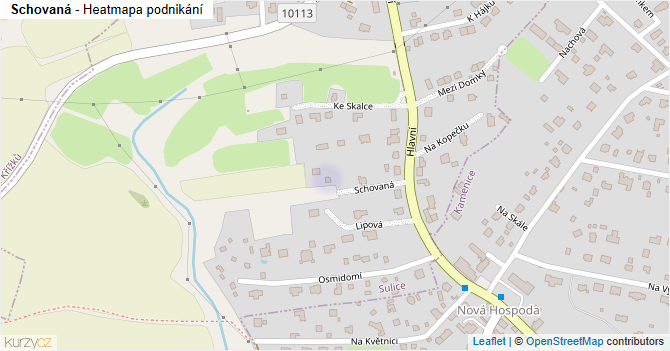Schovaná - mapa podnikání