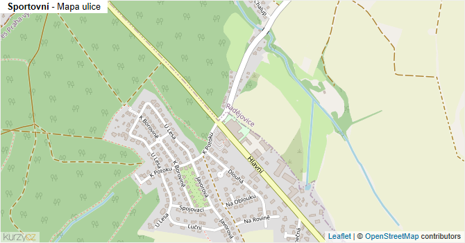 Sportovní - mapa ulice