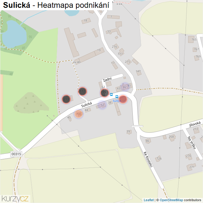 Mapa Sulická - Firmy v ulici.