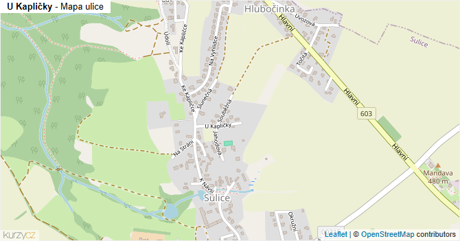 U Kapličky - mapa ulice