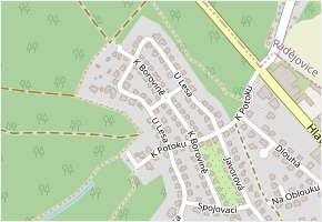 U Lesa v obci Sulice - mapa ulice