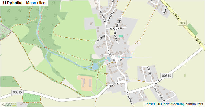 U Rybníka - mapa ulice