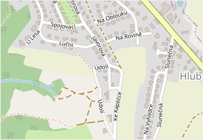 Údolí v obci Sulice - mapa ulice