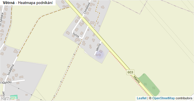 Větrná - mapa podnikání