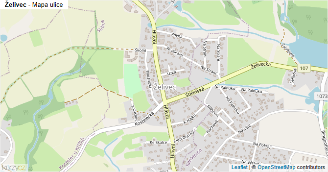 Želivec - mapa ulice
