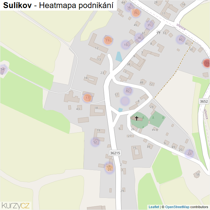 Mapa Sulíkov - Firmy v části obce.