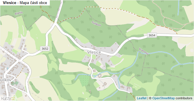 Vřesice - mapa části obce