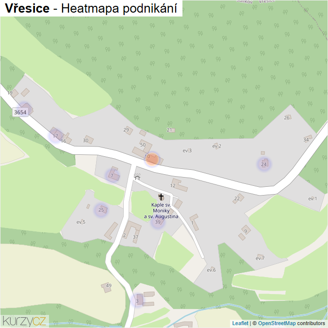 Mapa Vřesice - Firmy v části obce.