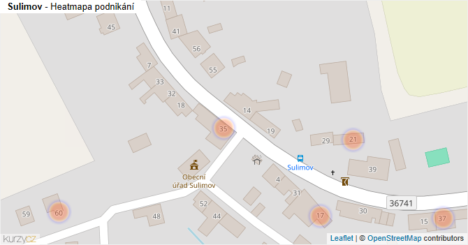 Sulimov - mapa podnikání