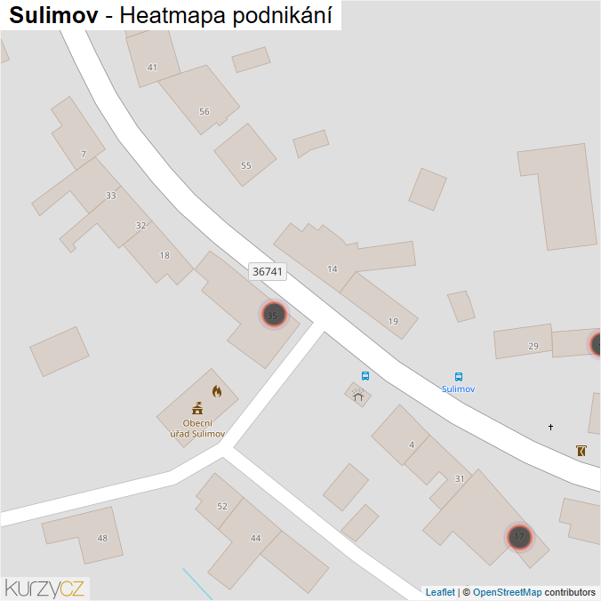Mapa Sulimov - Firmy v obci.