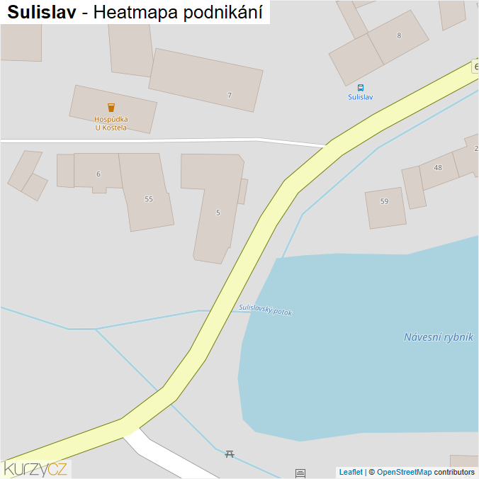 Mapa Sulislav - Firmy v obci.