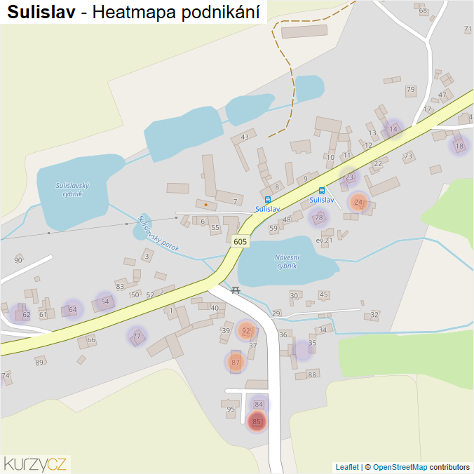 Mapa Sulislav - Firmy v části obce.