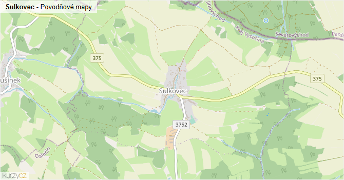 Sulkovec - záplavové mapy stoleté vody