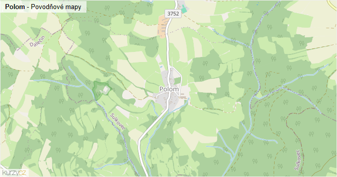Polom - záplavové mapy stoleté vody