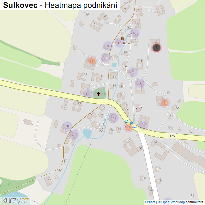Mapa Sulkovec - Firmy v části obce.