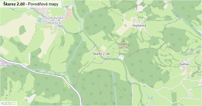 Škarez 2.díl - záplavové mapy stoleté vody