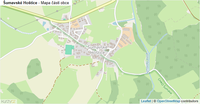 Šumavské Hoštice - mapa části obce