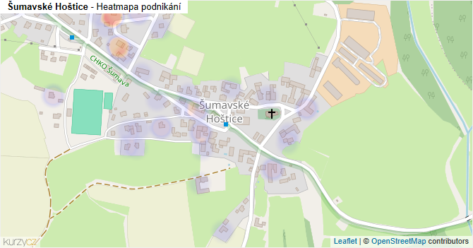 Šumavské Hoštice - mapa podnikání