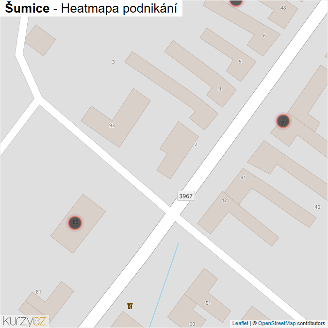 Mapa Šumice - Firmy v obci.