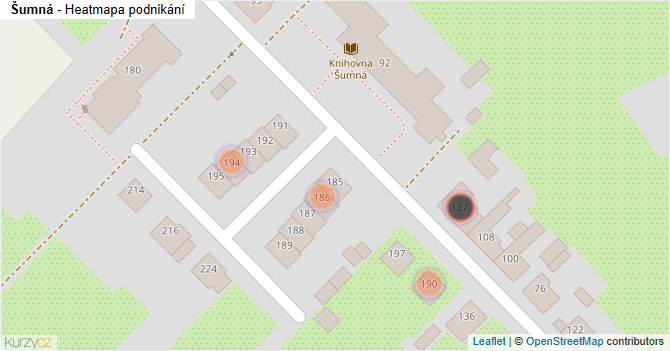 Šumná - mapa podnikání
