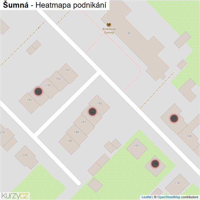 Mapa Šumná - Firmy v obci.
