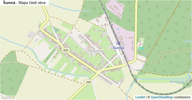 Šumná - mapa části obce