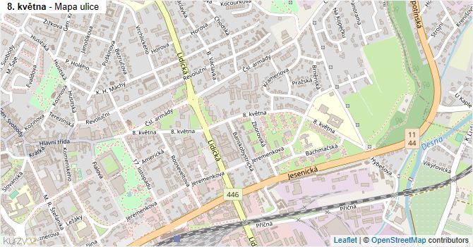 8. května - mapa ulice