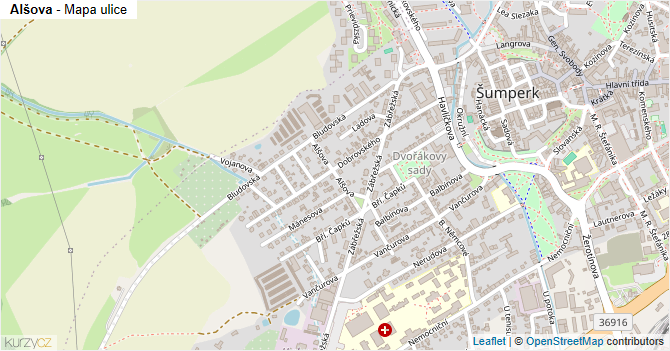 Alšova - mapa ulice