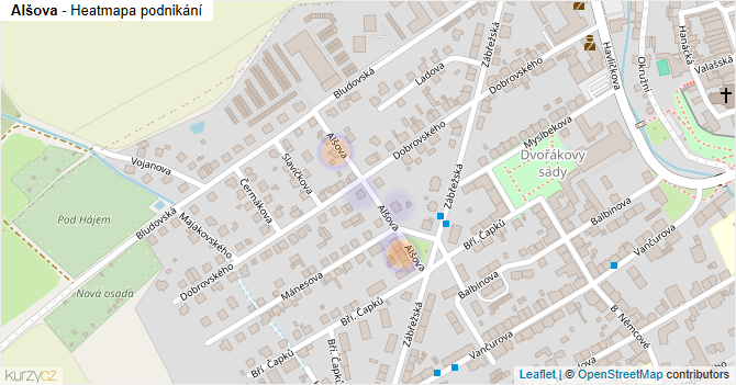 Alšova - mapa podnikání