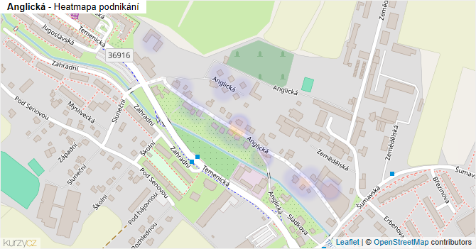 Anglická - mapa podnikání