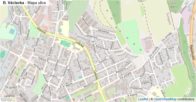 B. Václavka - mapa ulice