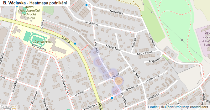 B. Václavka - mapa podnikání