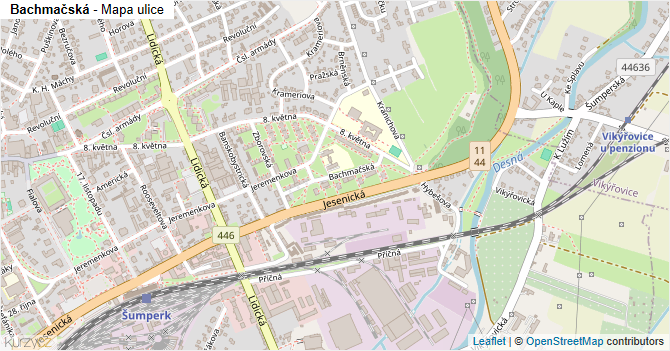 Bachmačská - mapa ulice