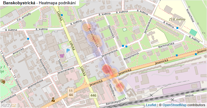 Banskobystrická - mapa podnikání