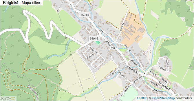 Belgická - mapa ulice