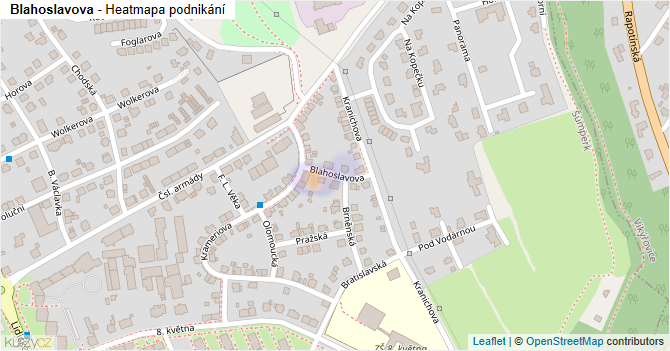 Blahoslavova - mapa podnikání