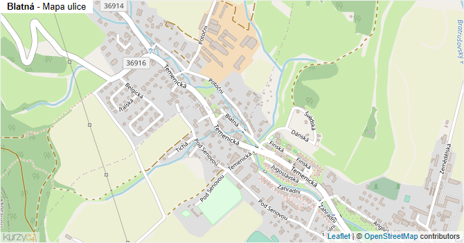 Blatná - mapa ulice