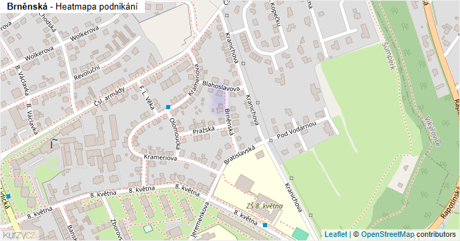 Brněnská - mapa podnikání