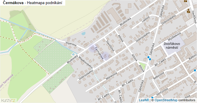 Čermákova - mapa podnikání