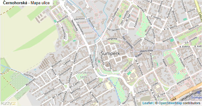 Černohorská - mapa ulice