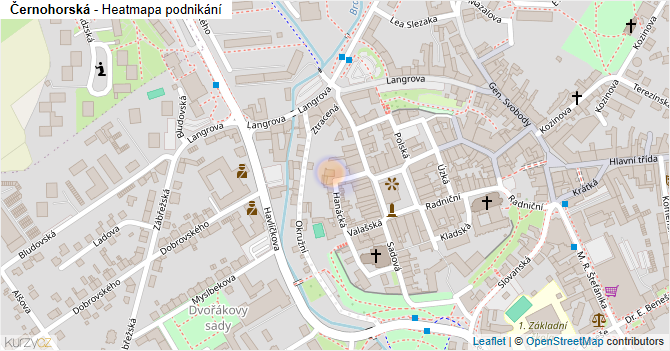 Černohorská - mapa podnikání