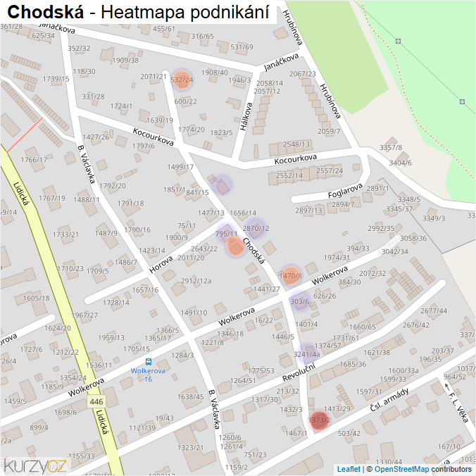 Mapa Chodská - Firmy v ulici.