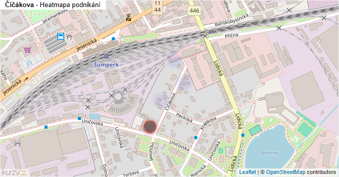 Čičákova - mapa podnikání